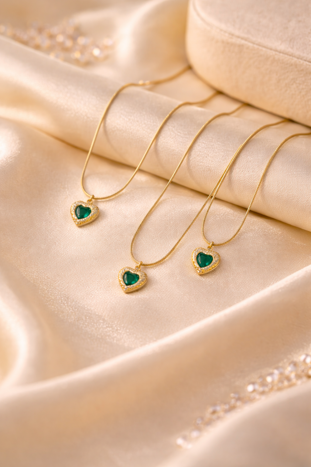 Green heart necklace